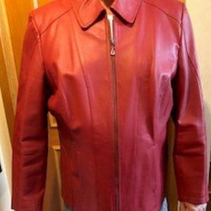 Women's Plus 18/20 Red 100% Leather Jacket